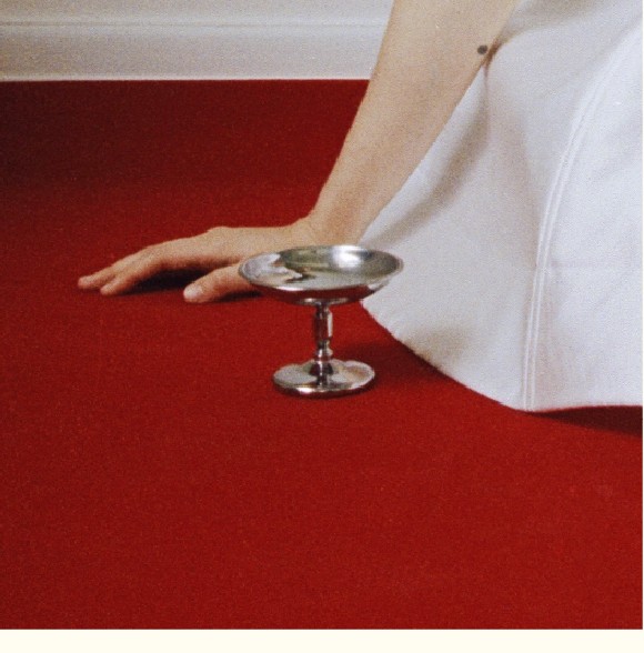 A Marrow bridal dress detail on red